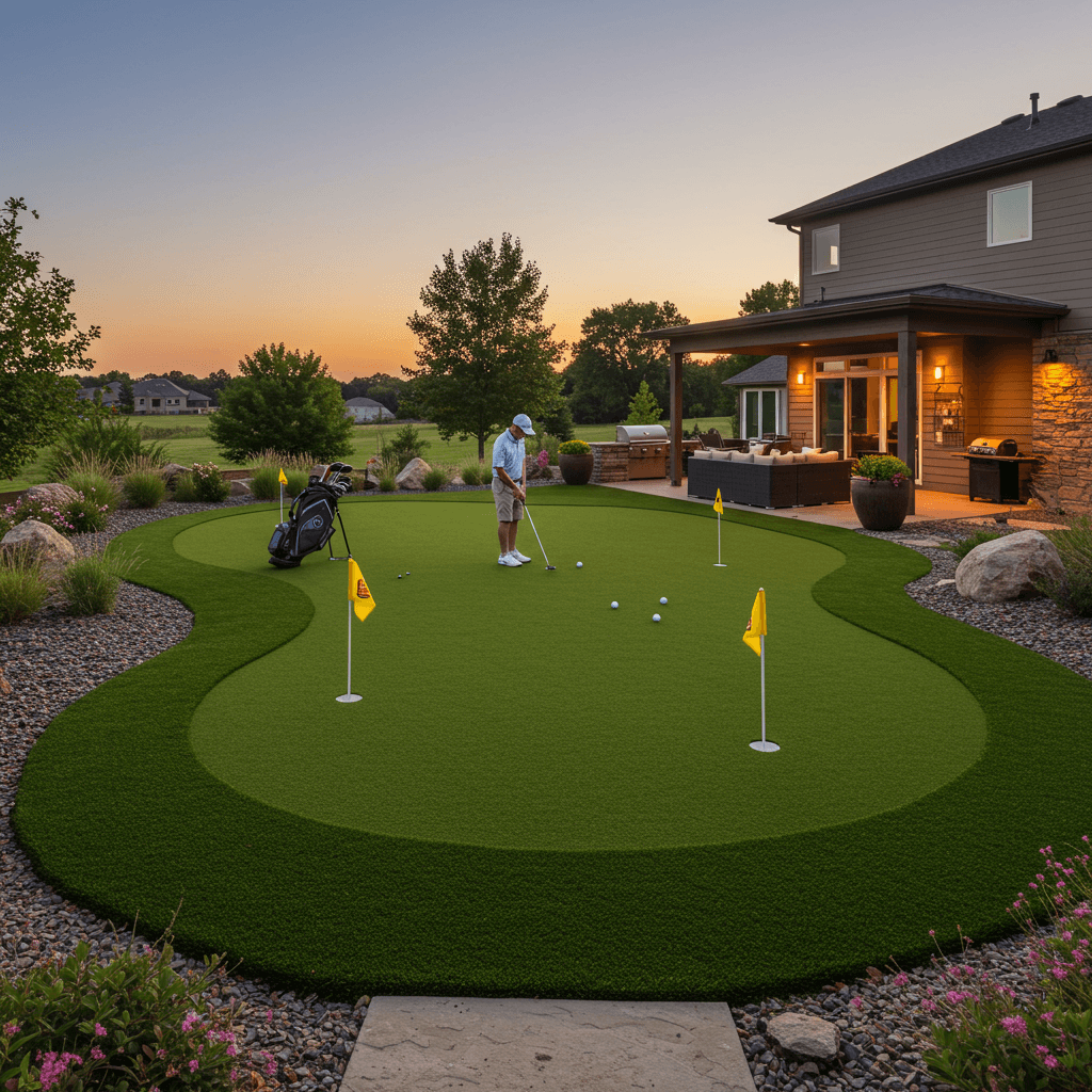 Custom-artificial-turf-putting-green-installation-in-Olathe